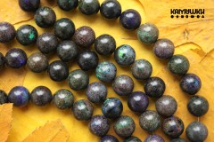 Опал матричный, шар гладкий 10,5 мм, набор 4 бусины