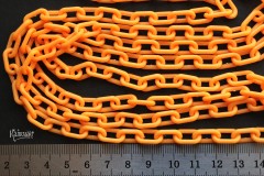 Цепь пластиковая, оранжевая, звено 13х7 мм, отрезок 50 см 