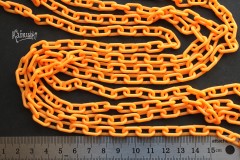 Цепь пластиковая, оранжевая, звено 13х7 мм, отрезок 50 см 
