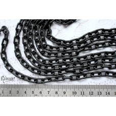Цепь пластиковая, черная, звено 13х7 мм, отрезок 50 см 