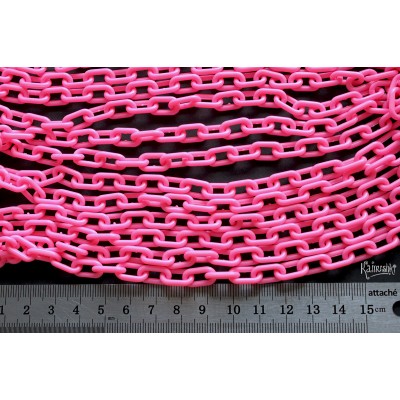 Цепь пластиковая, розовая, звено 13х7 мм, отрезок 50 см 