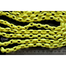 Цепь пластиковая, желтая,  звено 15х11 мм, отрезок 24 см 