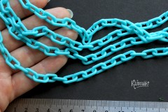 Цепь пластиковая, голубая, звено 13х7 мм, отрезок 50 см 