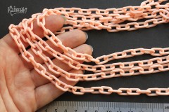 Цепь пластиковая, персиковая, звено 13х7 мм, отрезок 50 см 