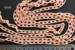 Цепь пластиковая, персиковая, звено 13х7 мм, отрезок 50 см 