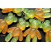 Подвеска "мишка", зелено-оранжевый-желтый, пластик, 4 см, 1 шт
