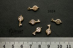 Подвеска "ключик" с фианитами 6х12 мм №1024, 1 шт Подвеска "ключик" с фианитами 6х12 мм №1024, 1 шт