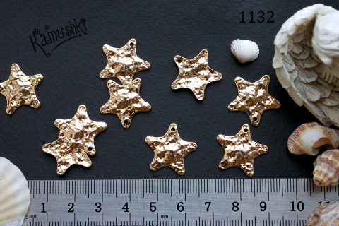 Подвеска "морская звезда" плоская, 19х19 мм, № 1132, 1 шт