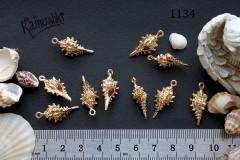 Подвеска "ракушка рогатая 3D", 11х24 мм, №1134, 1 шт Подвеска "ракушка рогатая 3D", 11х24 мм, №1134, 1 шт