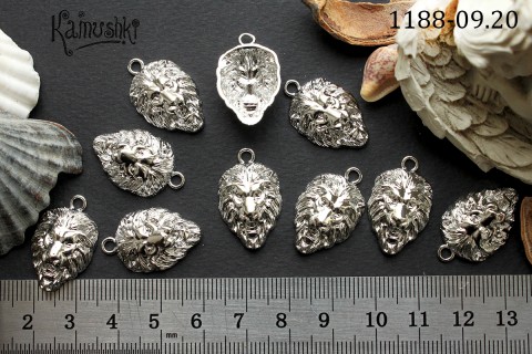 Подвеска "голова льва" 15х24 мм, №1188-0920, 1 шт