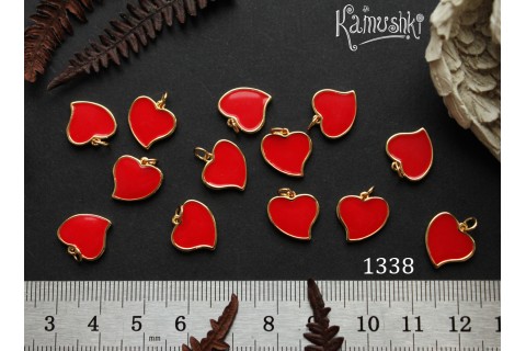 Подвеска "сердце красное" с эмалью №1338-0920