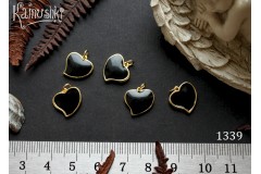 Подвеска "сердце черное" с эмалью №1339-0920