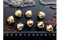 Подвеска "сердце", золотистая, 18х20 мм, №1423-0920, 1 шт. Подвеска "сердце", золотистая, 18х20 мм, №1423-0920, 1 шт.