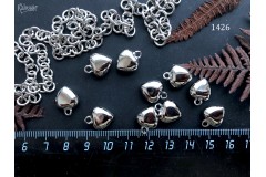 Подвеска "сердце", серебристая, 12х15 мм, №1426-0920, 1 шт Подвеска "сердце", серебристая, 12х15 мм, №1426-0920, 1 шт
