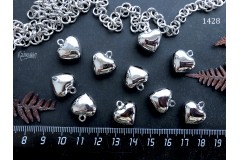 Подвеска "сердце", серебристая, 15х16 мм, №1428-0920, 1 шт Подвеска "сердце", серебристая, 15х16 мм, №1428-0920, 1 шт