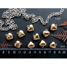 Подвеска "сердце", золотистая, 15х16 мм, №1429-0920, 1 шт