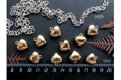 Подвеска "сердце", золотистая, 15х16 мм, №1429-0920, 1 шт Подвеска "сердце", золотистая, 15х16 мм, №1429-0920, 1 шт