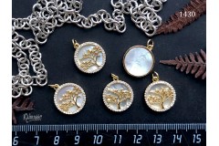 Подвеска с фианитами "дерево", 16 мм, №1430-0920, 1 шт
