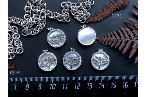 Подвеска с фианитами "дерево", 16 мм, №1431-0920, 1 шт