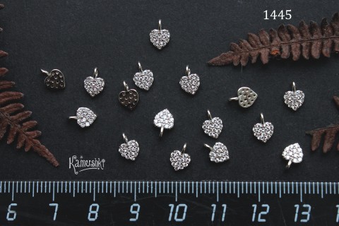 Подвеска со стразами, "сердце", 5 мм,  №1445, 1 шт