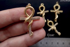Подвеска "анкх" с фианитами, 21х34 мм, №1476-0920, 1 шт Подвеска "анкх" с фианитами, 21х34 мм, №1476-0920, 1 шт