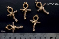 Подвеска "анкх" с фианитами, 21х34 мм, №1476-0920, 1 шт Подвеска "анкх" с фианитами, 21х34 мм, №1476-0920, 1 шт
