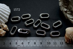 Застежка-карабин "овал" 16 мм, №1572, 1 шт Застежка-карабин "овал" 16 мм, №1572, 1 шт