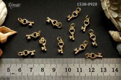Подвеска "ключик" с фианитами 12 мм, №1538-0920, 1 шт