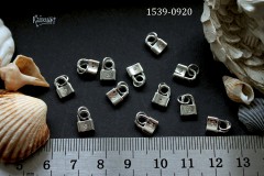Подвеска "замочек" с фианитом 8,5 мм, №1539-0920, 1шт