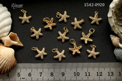 Подвеска "морская звезда" с фианитами, 12 мм, №1542-0920, 1 шт