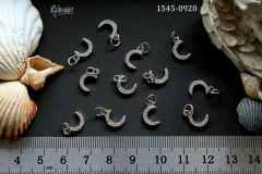 Подвеска "полумесяц" с фианитами, 6 мм, №1545-0920, 1 шт 