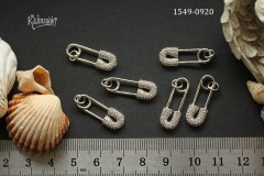 Подвеска "булавка" с фианитами, 15 мм, №1549-0920, 1 шт 