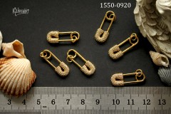 Подвеска "булавка" с фианитами, 15 мм, №1550-0920, 1 шт 