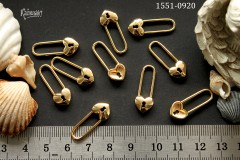 Подвеска "булавка-сердце", 9х23 мм, №1551-0920, 1 шт 