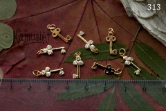 Подвеска "ключик" с фианитами №313 Подвеска "ключик" с фианитами №313