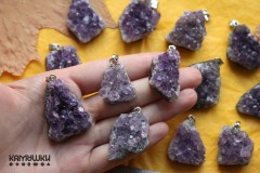 Аметистовая друза, подвеска, 1 шт