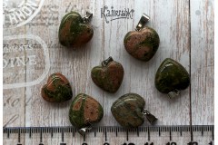 Подвеска из унакита, "сердечко", 1 шт Подвеска из унакита, "сердечко", 1 шт