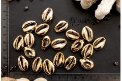 Ракушка каури настоящая, с золотистым покрытием, средняя, 1 бусина Ракушка каури настоящая, с золотистым покрытием, средняя, 1 бусина
