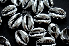 Ракушка каури, с серебристым покрытием, средняя, 1 бусина Ракушка каури, с серебристым покрытием, средняя, 1 бусина