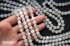 Полевой шпат светлый, с эффектом лунного камня, шар гладкий 8 мм, набор 12 бусин