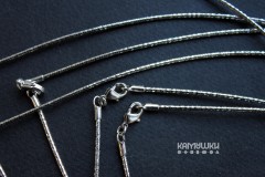 Основа для чокера с замком, серебристая, длина 46 см, 1 шт