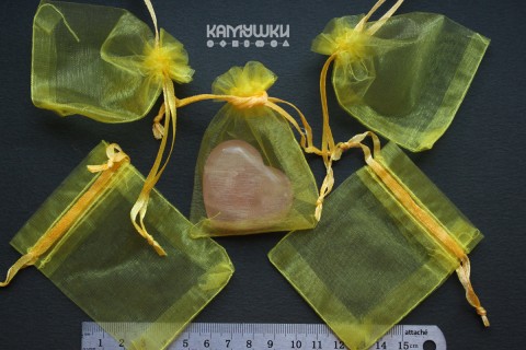 Мешочек подарочный из органзы маленький 70х90 мм, желтый, 1 шт