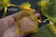 Мешочек подарочный из органзы маленький 70х90 мм, желтый, 1 шт