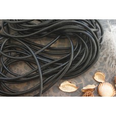 Шнур кожаный черный, диаметр 4.3 мм, цена указана за 50 см