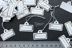 Ценники, белый картон, золото 15х30 мм. Набор из 20 ценников Ценники, белый картон, золото 15х30 мм. Набор из 20 ценников