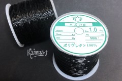 Резинка для браслетов черная, толщина 1,0 мм, большая катушка Резинка для браслетов черная, толщина 1,0 мм, большая катушка