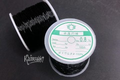 Резинка для браслетов черная, толщина 0,8 мм, большая катушка Резинка для браслетов черная, толщина 0,8 мм, большая катушка