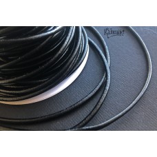 Шнур кожаный черный 3 мм, цена указана за 50 см