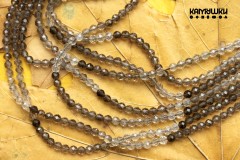 Дымчатый кварц (раухтопаз), градиент, шар граненый 3,5 мм, набор 9,5 см Дымчатый кварц (раухтопаз), градиент, шар граненый 3,5 мм, набор 9,5 см
