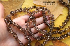 Дымчатый кварц (раухтопаз), галтовка поперечная, набор 9,5 см Дымчатый кварц (раухтопаз), галтовка поперечная, набор 9,5 см